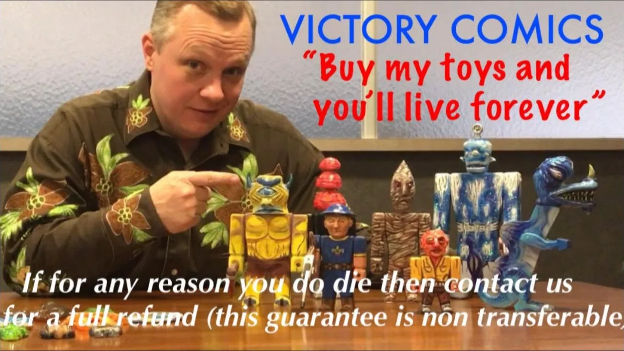 Chance Priest, artist behind Victory Comics, presenting a lineup of hand-painted WOTU figures